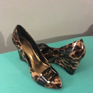 Nine West Leopard Wedges